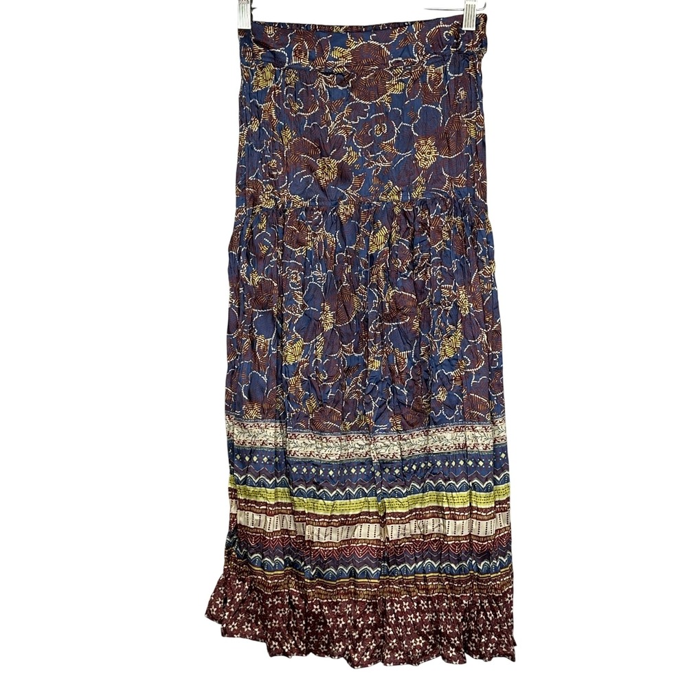 Current‎ Air  XS Boho Maxi Skirt Floral Print Long Casual Festival Fall Colorful